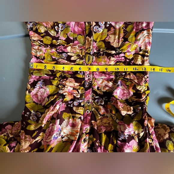 BY TIMO Maroon and pink floral ruched maxi dress size XS.‎ - Picture 15 of 16